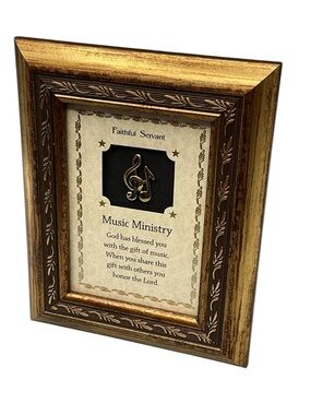 Y2K Faithful Servant Music Ministry Decorative Frame - Gold and black